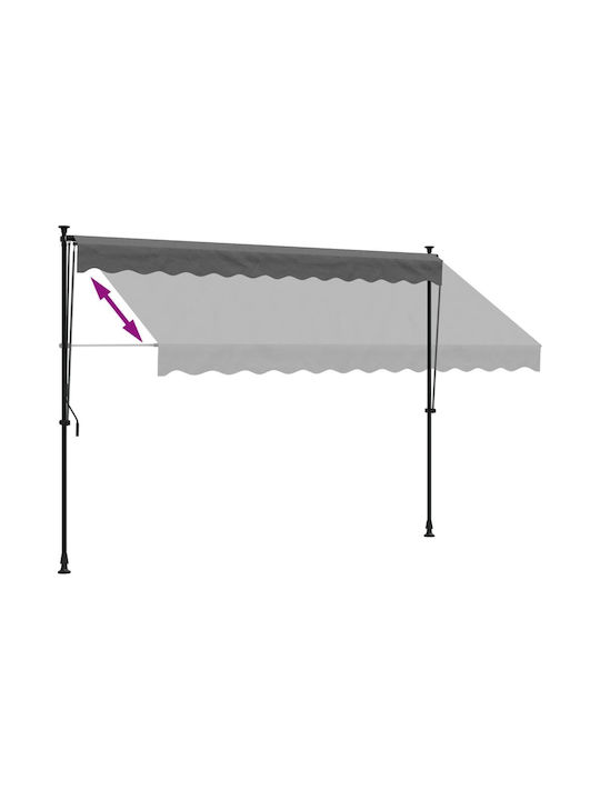vidaXL Terrace Wall Tent Gray 3x1.5cm
