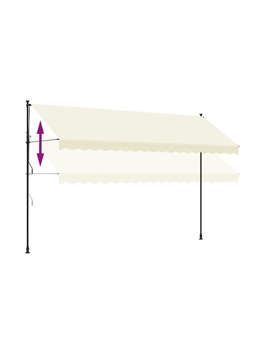 vidaXL Terrace Wall Tent Beige 4x1.5cm