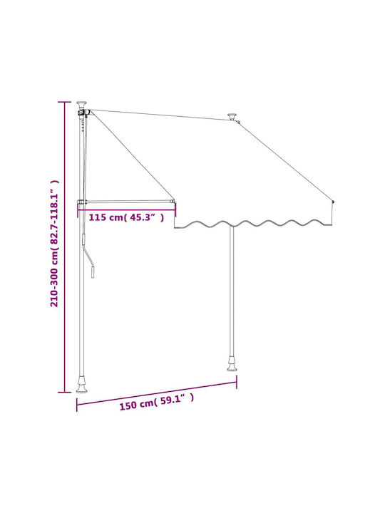 vidaXL Zelt Terrasse Gray 1.5x1.5m