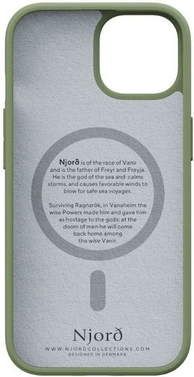 Njord Suede Back Cover Πλαστικό 2mm Χακί (iPhone 15)