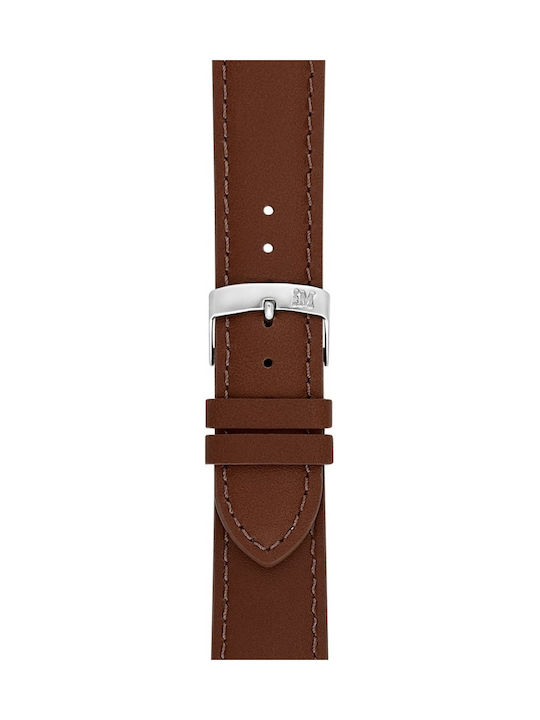 Morellato Grafic Watch Strap 16-14mm Light Brown Leather Silver Hardware A01x0969087037cr16