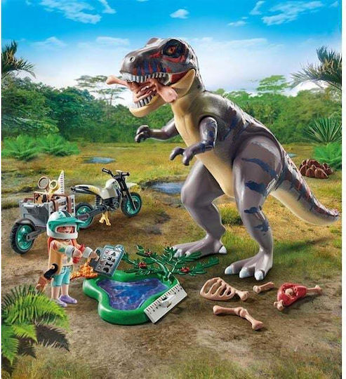 Playmobil Dinos T-Rex and Explorer with Motorcycle for 4-10 years old