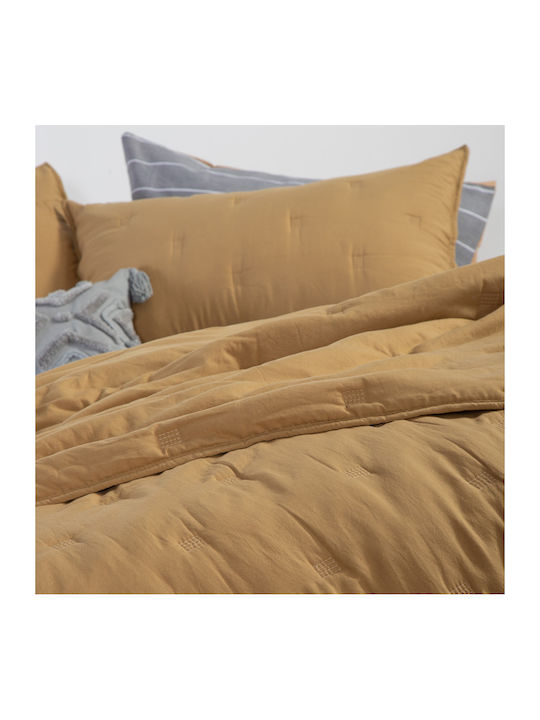 Nef-Nef Homeware Marven Κουβερλί Ημίδιπλο Microfiber Honey 180x240cm