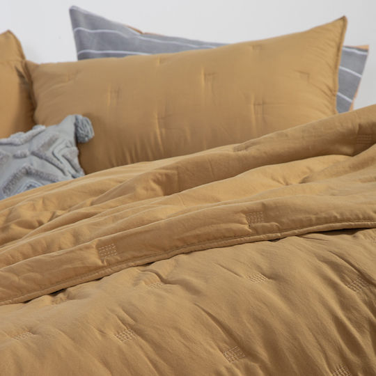Nef-Nef Homeware Marven Tagesdecke Anderthalbbetten Mikrofaser Honey 180x240cm