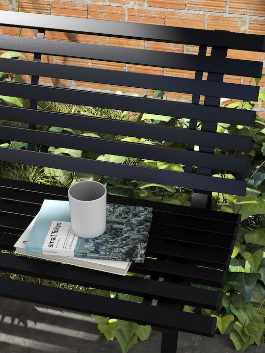 Two-Seater Sofa Outdoor Metallic Black 123x67x79cm