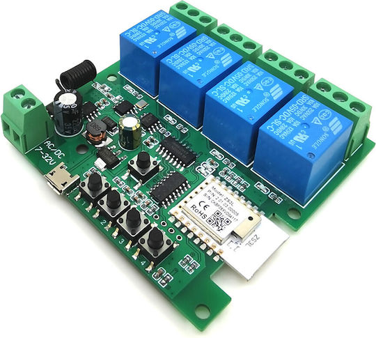 Smartwise 5v-32v 4 Gang Dry Contact Momentary Switch Zigbee + Rf Smart Relay Switch