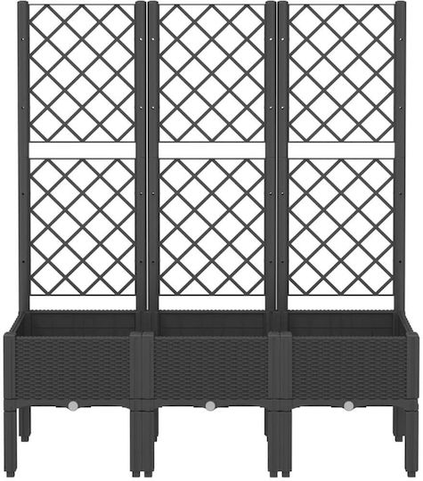 vidaXL Planter Box Plastic Negru 120x40x142cm.