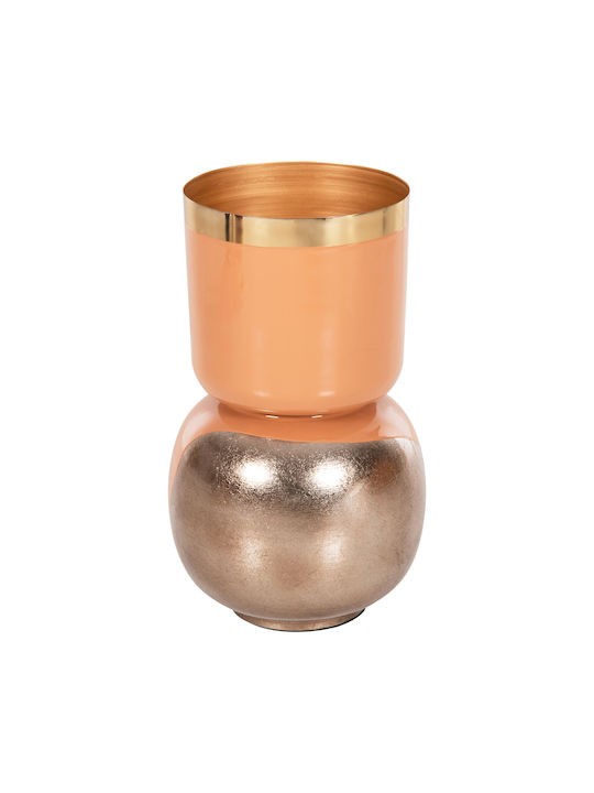 HomeMarkt Διακοσμητικό Βάζο Μεταλλικό Lingon Ροζ Φ21xΥ37cm