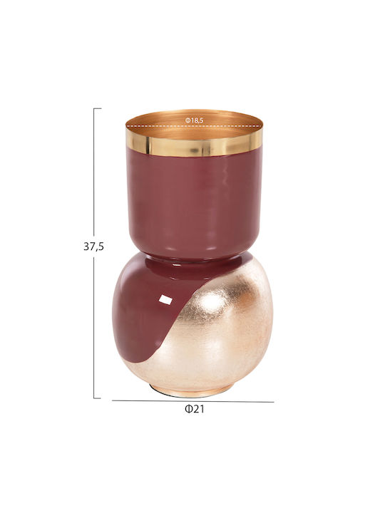 HomeMarkt Διακοσμητικό Βάζο Μεταλλικό Lingon Χρυσό Φ21xΥ37cm