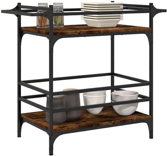vidaXL vidaXL Lebensmittelregal Hölzernes 3 Ebenen Braun 82x40x78.5cm