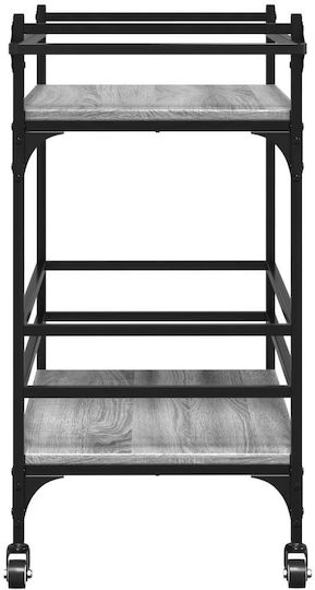 vidaXL Τρόλεϊ Κουζίνας Ξύλινο 3 Θέσεων Γκρι 82x40x78.5cm
