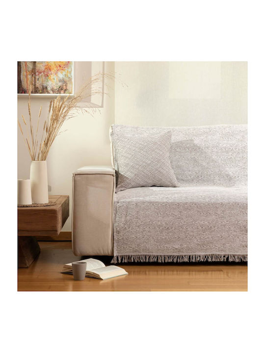 Borea Three-Seater Sofa Throw Forest 180x300cm Ecru