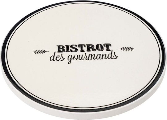 Atmosphera Round Coaster Ceramic White 10cm 4pcs Atmosphera Round Coaster Ceramic White 10cm 4pcs