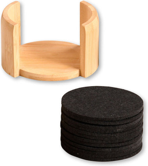Kesper Rotund Suporturi pentru pahare Tesatura Maro 10cm 12buc