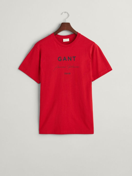 Gant Herren T-Shirt Kurzarm Rot