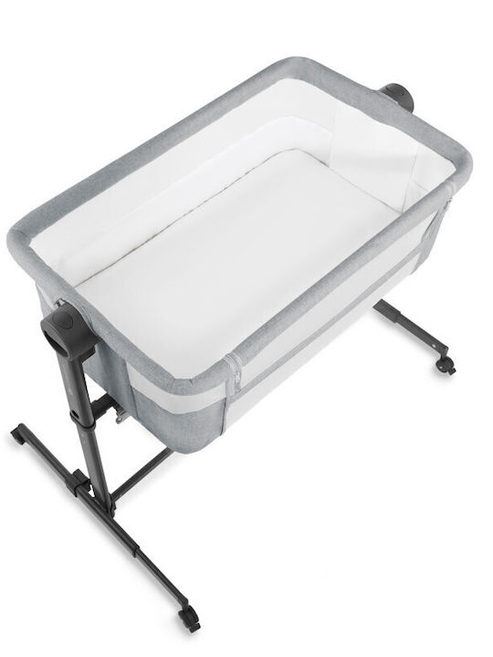 Kinderkraft Leagăn Neste Up 2 cu Saltea, Deschidere Laterală și Roți Light Gray