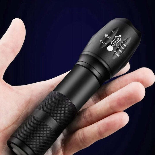 Lumină de lucru și de sit, cu baterie Lanternă LED IPX4 cu Luminozitate Maximă 1800lm Negru
