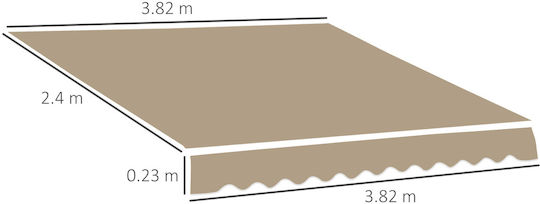 Outsunny Markisenstoff Beige mit PU-Beschichtung 2.5x4m
