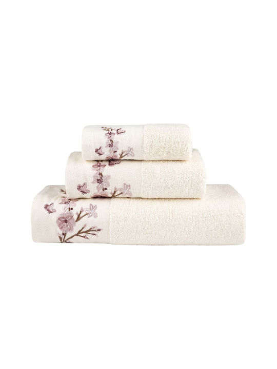 Borea 3pc Bath Towel Set Cherry Blossom