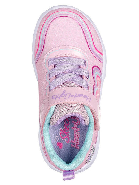 Heart Lights Παιδικά Sneakers με Σκρατς Ροζ