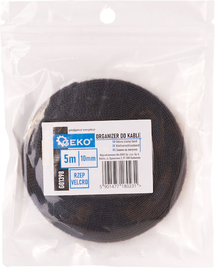 Geko Self-Adhesive Hook & Loop Tape 10mmx5m 1pcs