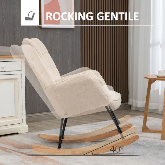 Rocking Armchair Beige 71x92x101cm