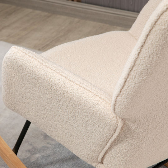 Rocking Armchair Beige 71x92x101cm