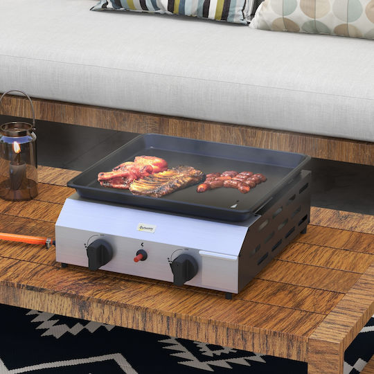Outsunny Ψησταριά Υγραερίου με 2 Εστίες 4.8kW