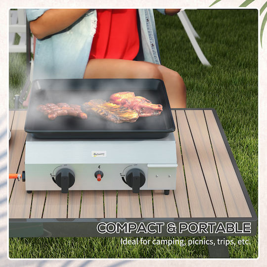 Outsunny Ψησταριά Υγραερίου με 2 Εστίες 4.8kW