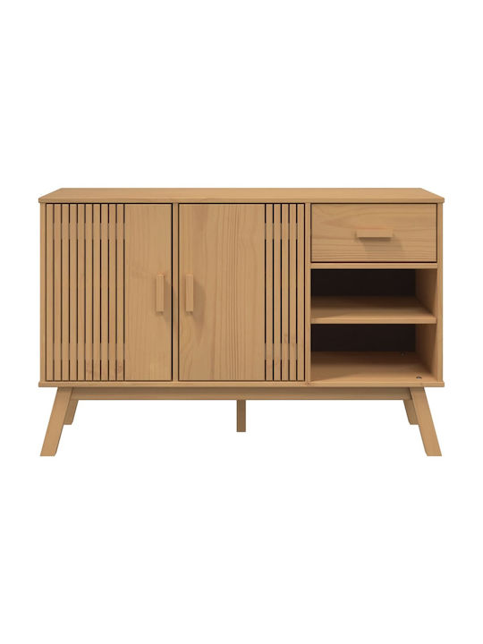 Μπουφές Ξύλινος με Συρτάρια Καφέ 114x43x73.5cm