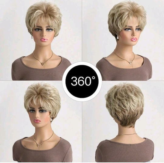 Women's Wig Synthetic High Quality Blonde Highlights 8 Inches