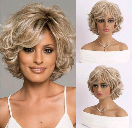 Wig with Synthetic Hair in Blonde Color 25cm