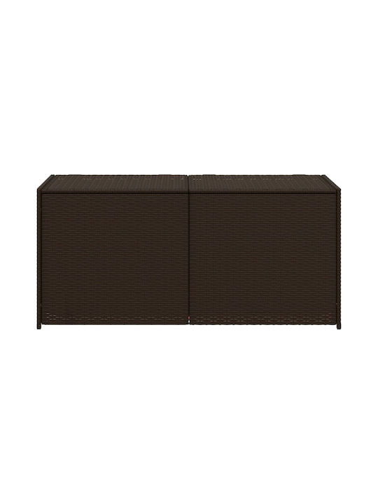vidaXL Μπαούλο Αποθήκευσης Εξωτερικού Χώρου Rattan 283lt Καφέ Μ120xΠ50xΥ56εκ.