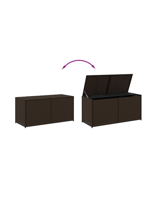vidaXL Μπαούλο Αποθήκευσης Εξωτερικού Χώρου Rattan 283lt Καφέ Μ120xΠ50xΥ56εκ.
