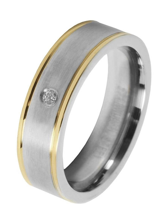 Akzent Women's Gold Plated Steel Spinner Ring