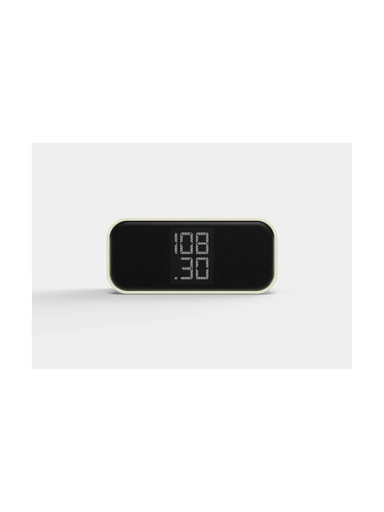 Sound Crush Tabletop Digital Clock with Alarm, Radio, and Wireless Charging White