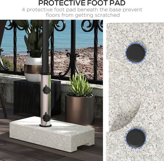 Outsunny Umbrella Stand made of Metal Gray 3.2x3.2x40cm