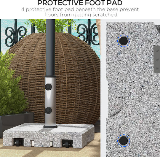Outsunny Umbrella Stand made of Cement Gray 41x41x37.5cm