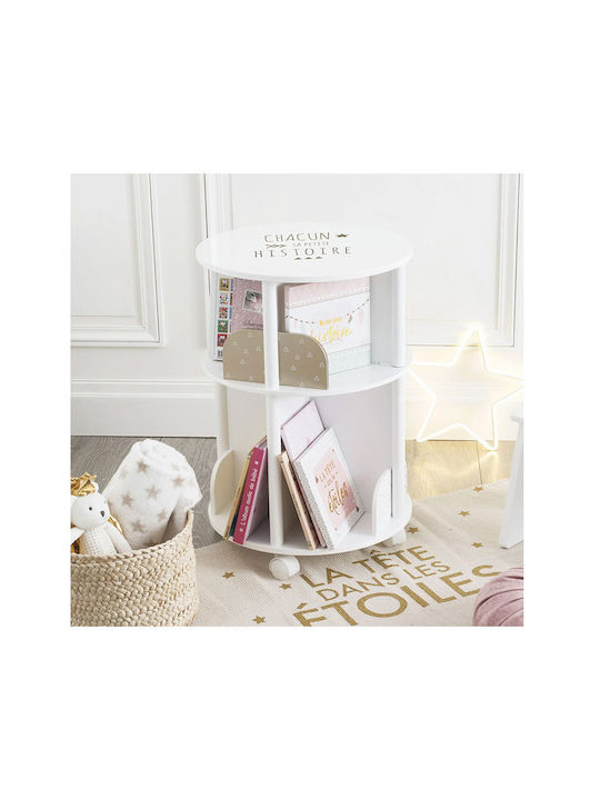 Kids Wooden Bookcase Pink 40x40x60cm