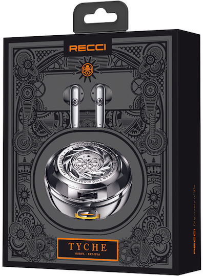 Recci Angle-Wing Necklace In-ear Bluetooth Handsfree Căști cu Carcasă de Încărcare Argintiu