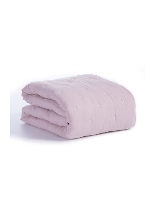 Nef-Nef Homeware Βρεφικό Κουβερλί Βαμβακερό Shy Pink 80x110cm