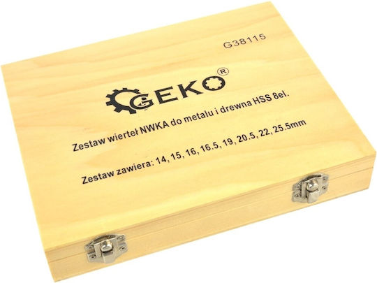 Geko Drill HSS Titanium with Cylindrical Shank for Metal και Wood 13mm / 16.5mm / 20.5mm / 25.5mm