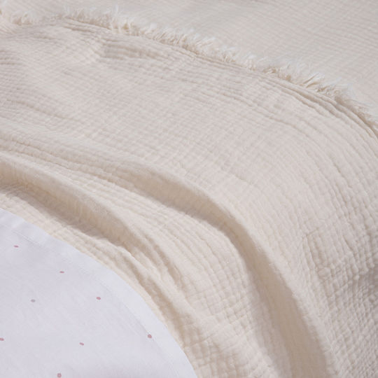 Nef-Nef Homeware Κουβέρτα Κούνιας Apollo Βαμβακερή Μπεζ Ecru 110x150εκ.