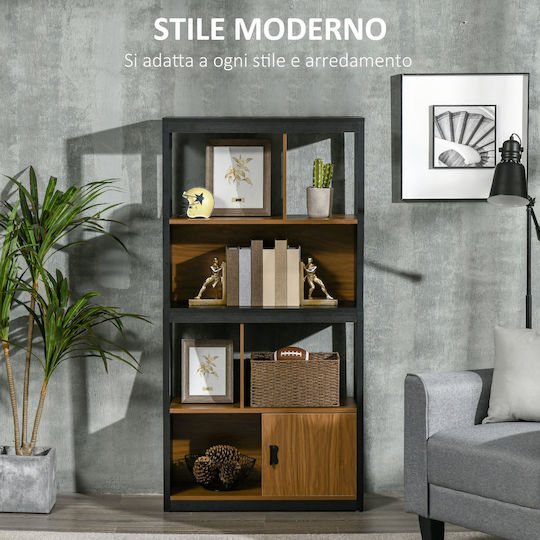 Bookcase Brown and Black 76.5x30x150cm
