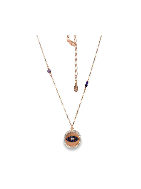 Xryseio Halskette Auge aus Vergoldet Silber mit Zirkonia