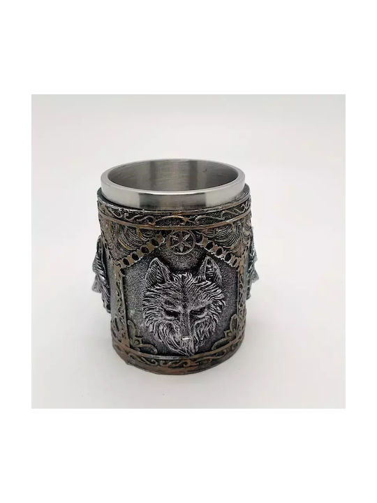Viking Wolf Κούπα Μεταλλική Πολύχρωμη 400ml
