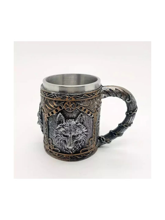 Viking Wolf Κούπα Μεταλλική Πολύχρωμη 400ml
