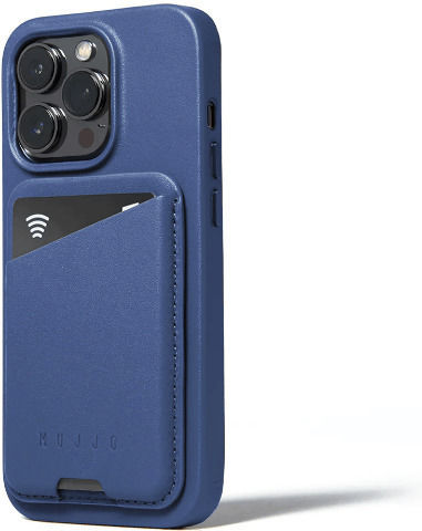 Mujjo Sticker Kartenetui in Blau Farbe