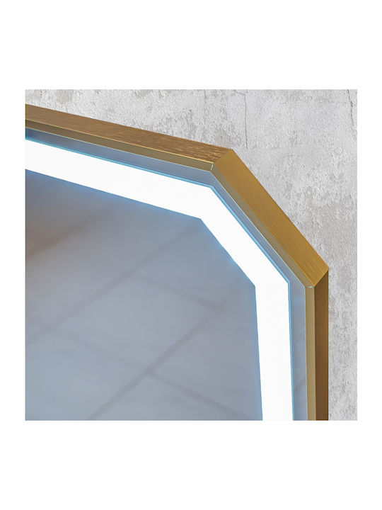 Καθρέπτης Μπάνιου Led Αφής 70x90cm Χρυσός