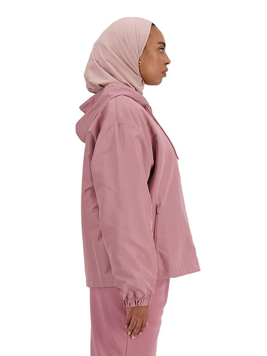 New Balance Women's Short Lifestyle Jacket for Winter Pink